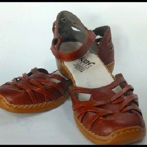 EUC - Rieker, Leather, Casual Footwear, Brown, Woven Design, Closed Toe